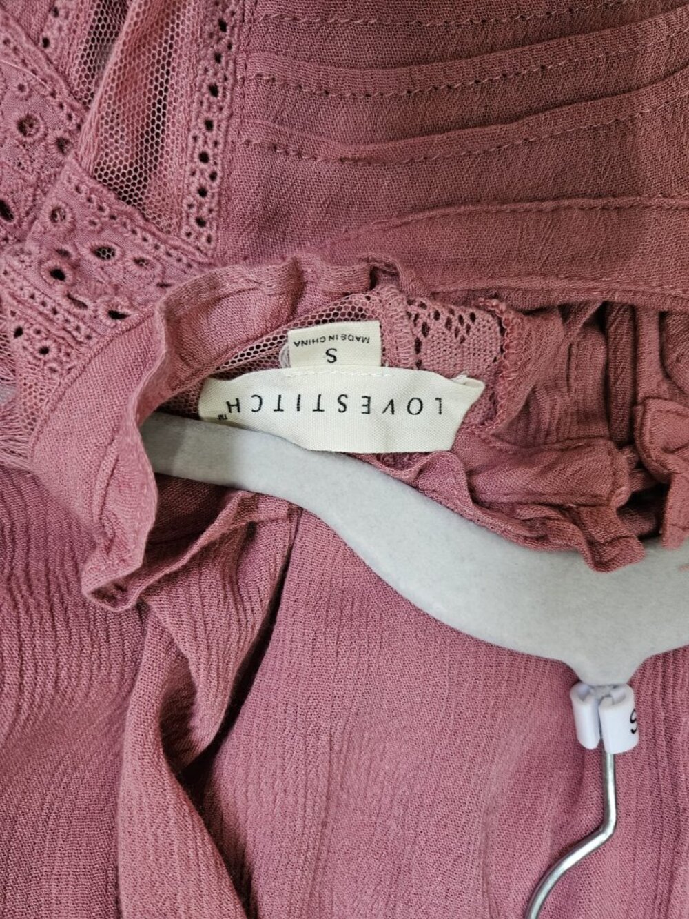 LOVESTITCH Lace Detail Blouse Small - Picture 4 of 4